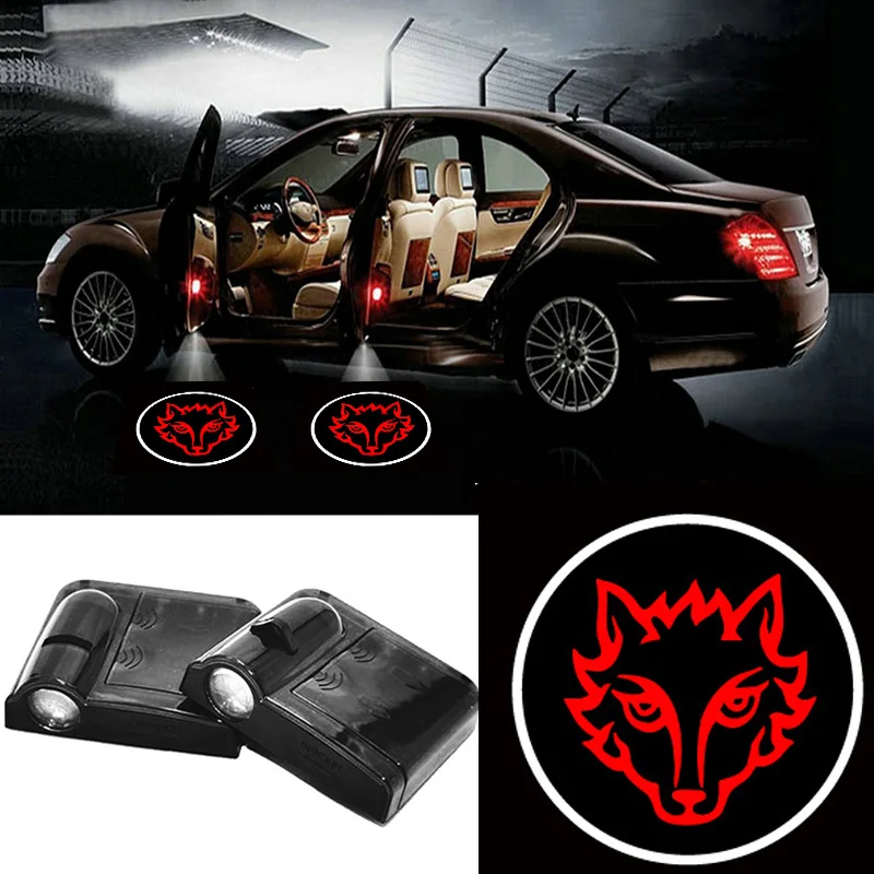 

2 X Wireless Car Door LED Projection Wolf Projector Shadow Logo Light Welcome Lamps Magnet Sensor for Ford Focus Opel Volvo Vw