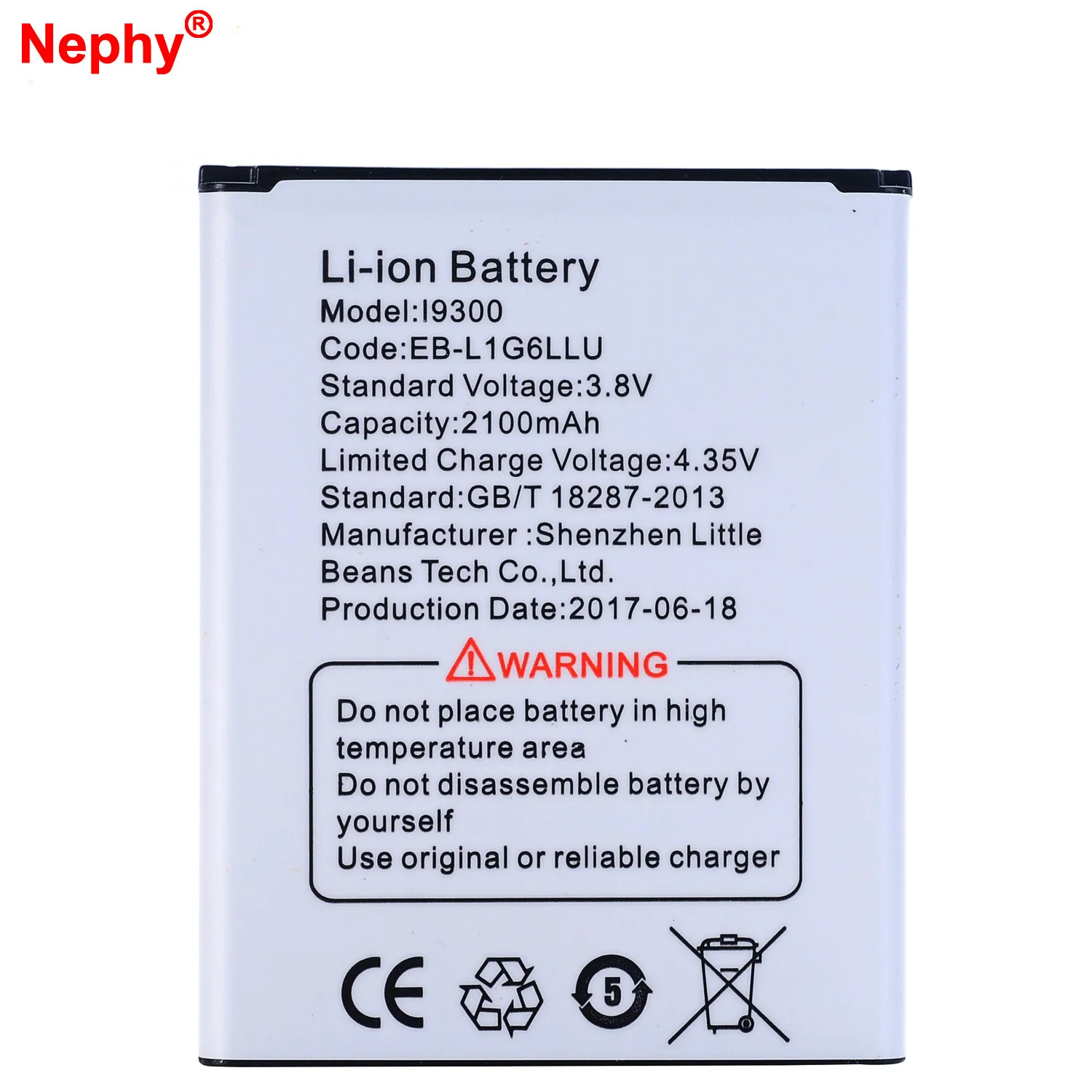 

New Nephy Original Battery For Samsung Galaxy SIII S3 i9300 I9301I i9300i Grand Neo i9128 i9128V i9168i i9118 E170k E210 2100mAh