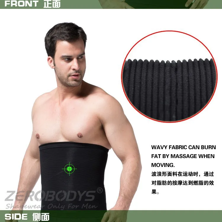 Для мужчин корсет Фирма утягивающий пояс для похудения Пояс живота жиросжигатель черная fajas hombre Корректирующее белье B346