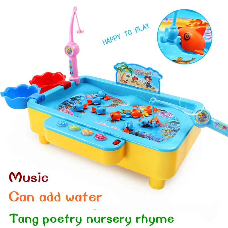 New Souptoys Electric music Fish Pond Game Fishing Pole Rod 3D