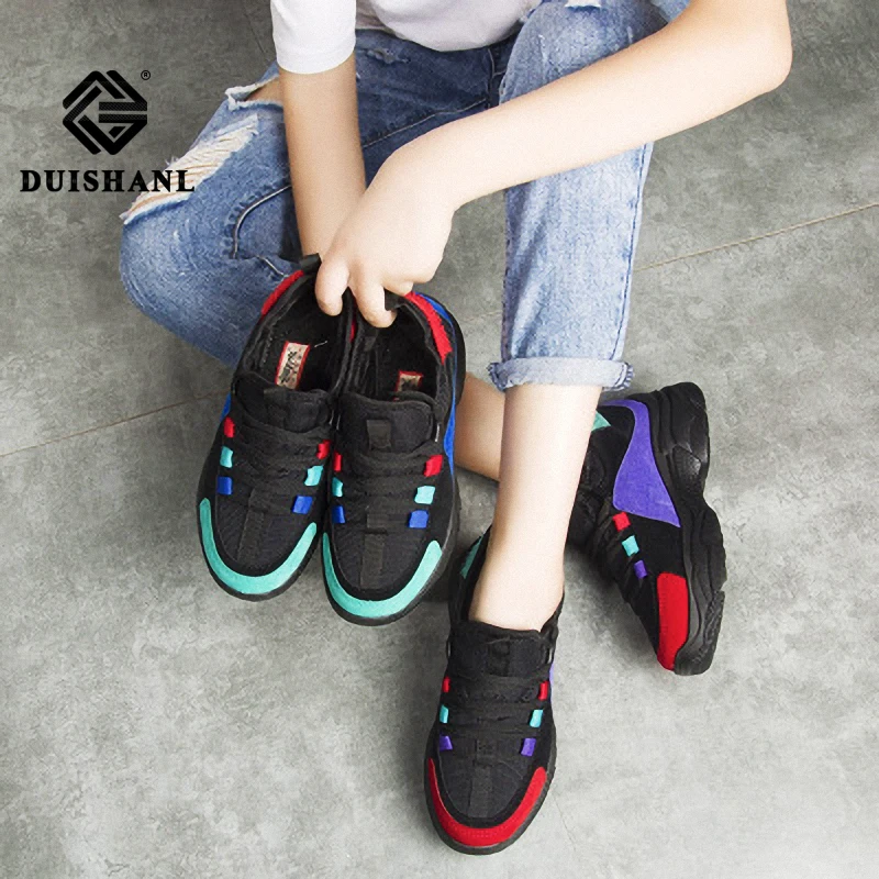 

2018 winter new old shoes female version of ulzzang casual breathable sports shoes plus velvet