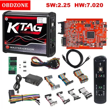 

EU Version Red PCB New 4LED KTAG V7.020 Firmware Latest V2.25 No Token Limited Multi-Language K TAG 7.020 Online Version