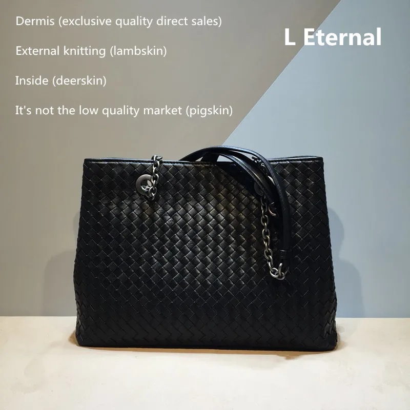 

Woman Woven bag 2019 Sheepskin High-quality Internal and external dermis The single shoulder bag High-capacity Shoulder straps