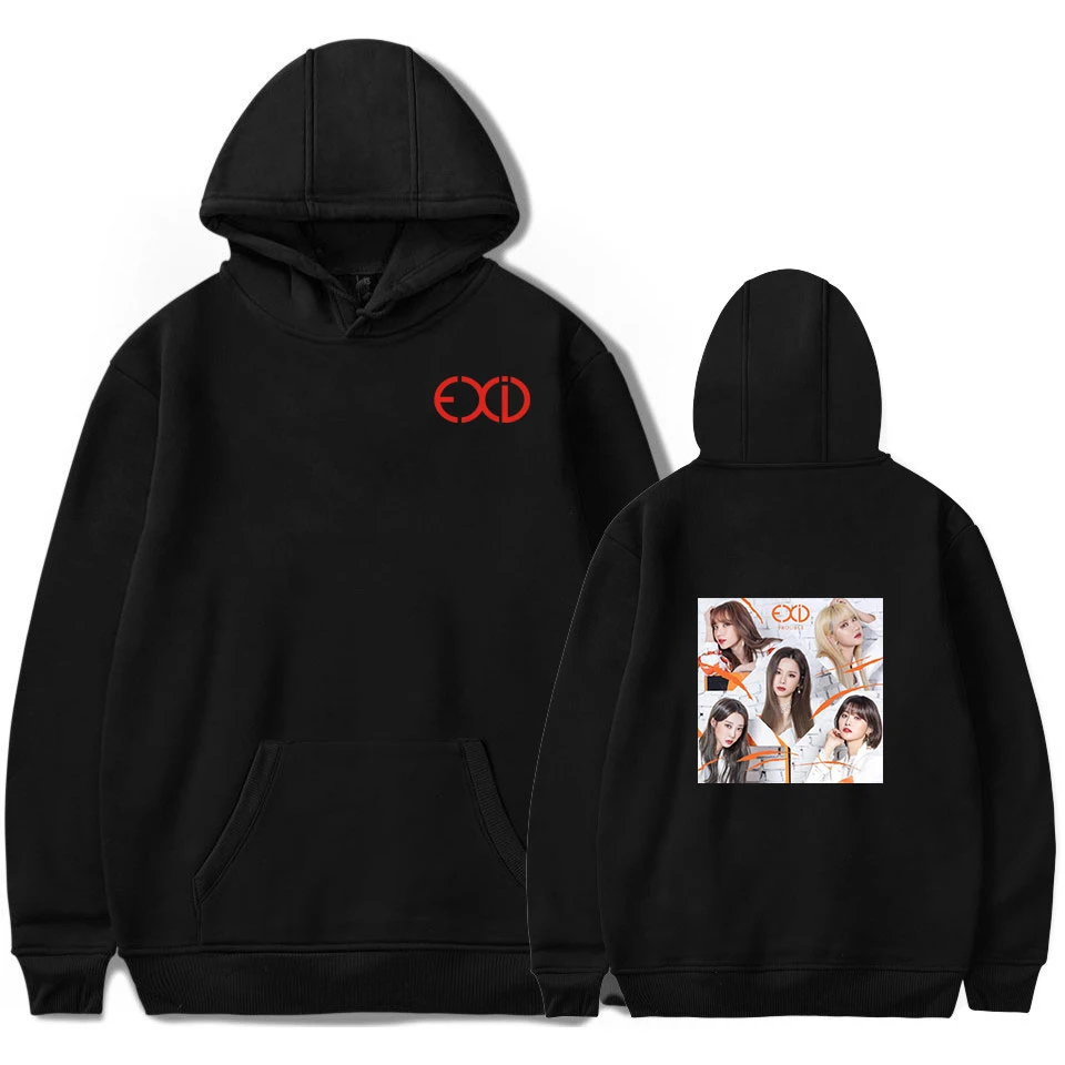 Женская толстовка с капюшоном EXID Moletom Feminino Inverno свободная флисовая в стиле