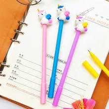 1 шт. 0,5 мм милые Креативные единороги гелевые ручки с надписью Escolar Papelaria школьные офисные канцелярские принадлежности рекламный подарок Kawaii