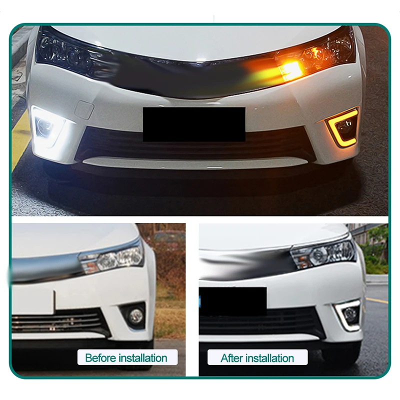 1 пара DRL для Toyota Corolla 2014 2015 2016 переход автомобильные светодио дный Габаритные огни