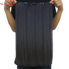 5 шт./лот Xi. rocks 5 клипсов для шиньона 50 см синтетические волосы для наращивания 50 г прямые удлинители клипса в черном коричневом цвете 4A