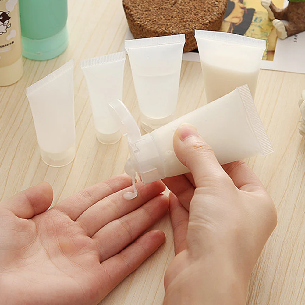 5Pcs Tube Squeeze Cosmetic Cream Lotion Plastic Travel Bottle Empty