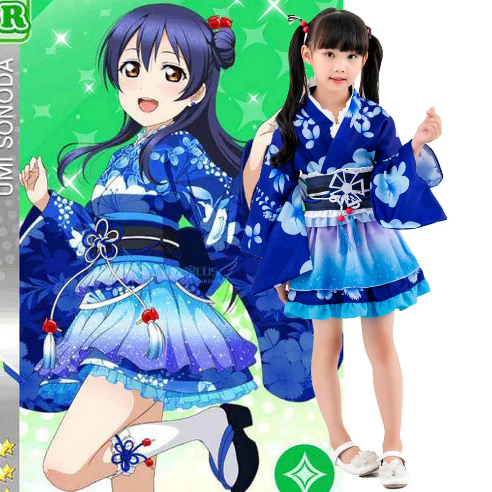 Детский карнавальный костюм для девочек LoveLive Sonoda Umi кимоно Love Live Nishikino Maki Honoka Eli