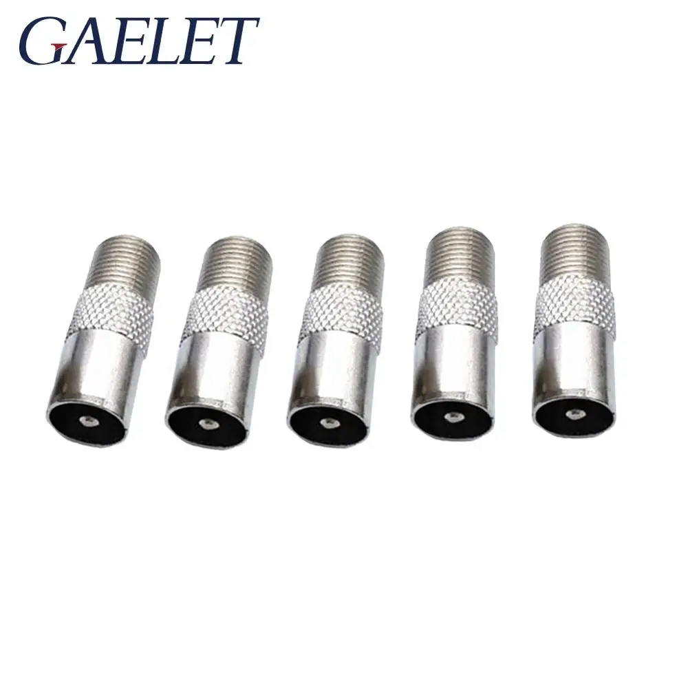 

5 Pcs F Female to PAL Male 9.5mm TV Satellite Antenna RF Coax Adapter ZK30