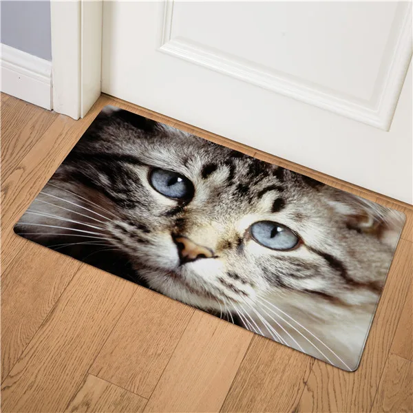 Милый животный Кот передняя дверь коврик для кухни гостиная прихожая вход в ванную комнату Придверный коврик нескользящий коврик 46x75 см - Цвет: 16