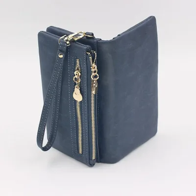 

2019 New Scrub Double Zip Wallet Korean Women's Long Tote Bag Fashion Joker Style Wallet