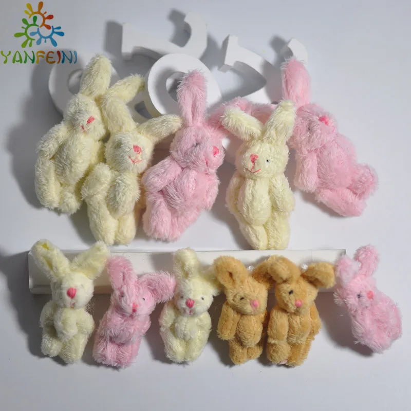 

100pcs/lot Mini Joint Teddy Bear plush toys bears 4cm animal for Wedding peluches bicho ursinho de pelucia 6cm plush rabbit