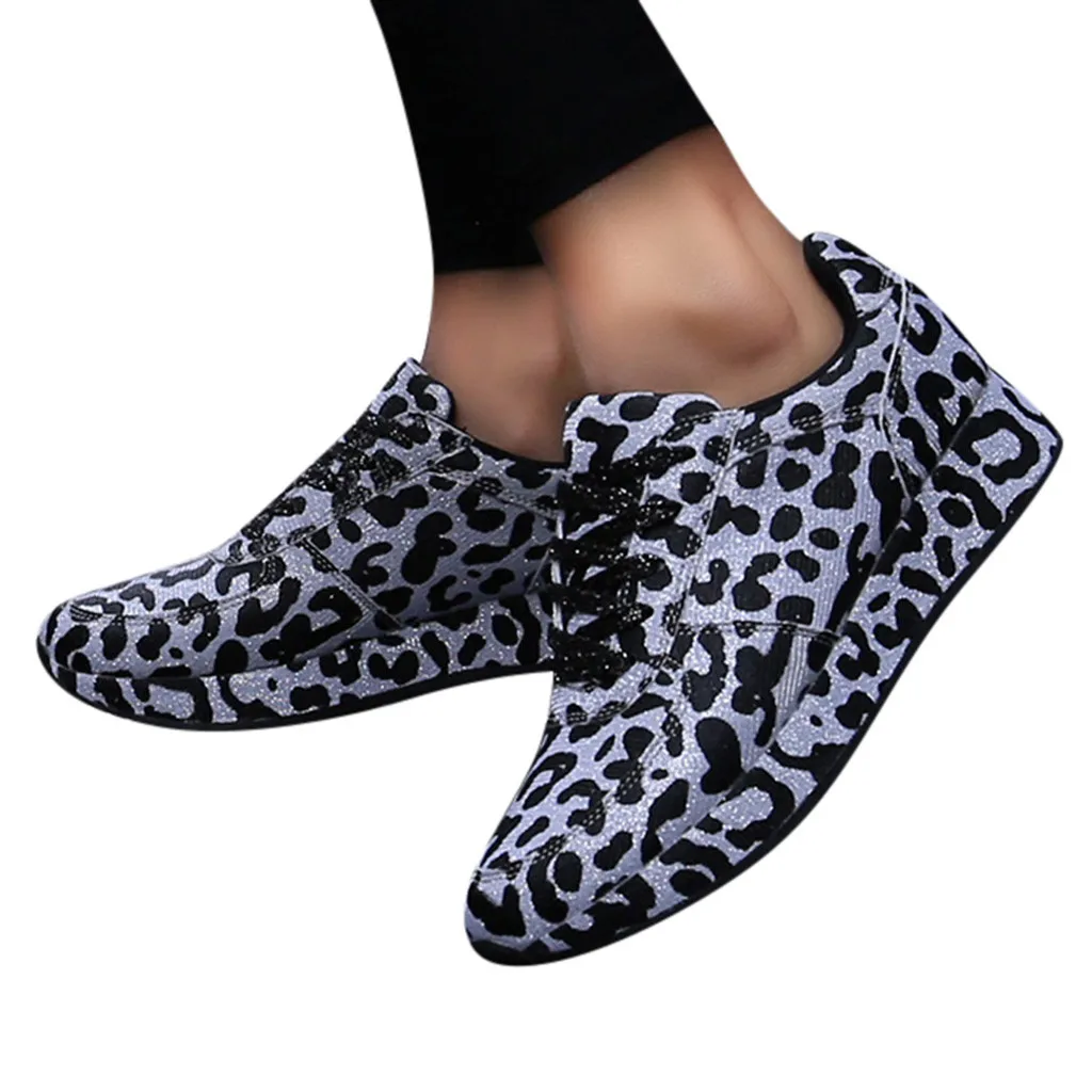 Women's Leopard Print shoes Wild Women's Sneakers Shoes Increased Casual Shoes sport shoes woman na platforme#G3