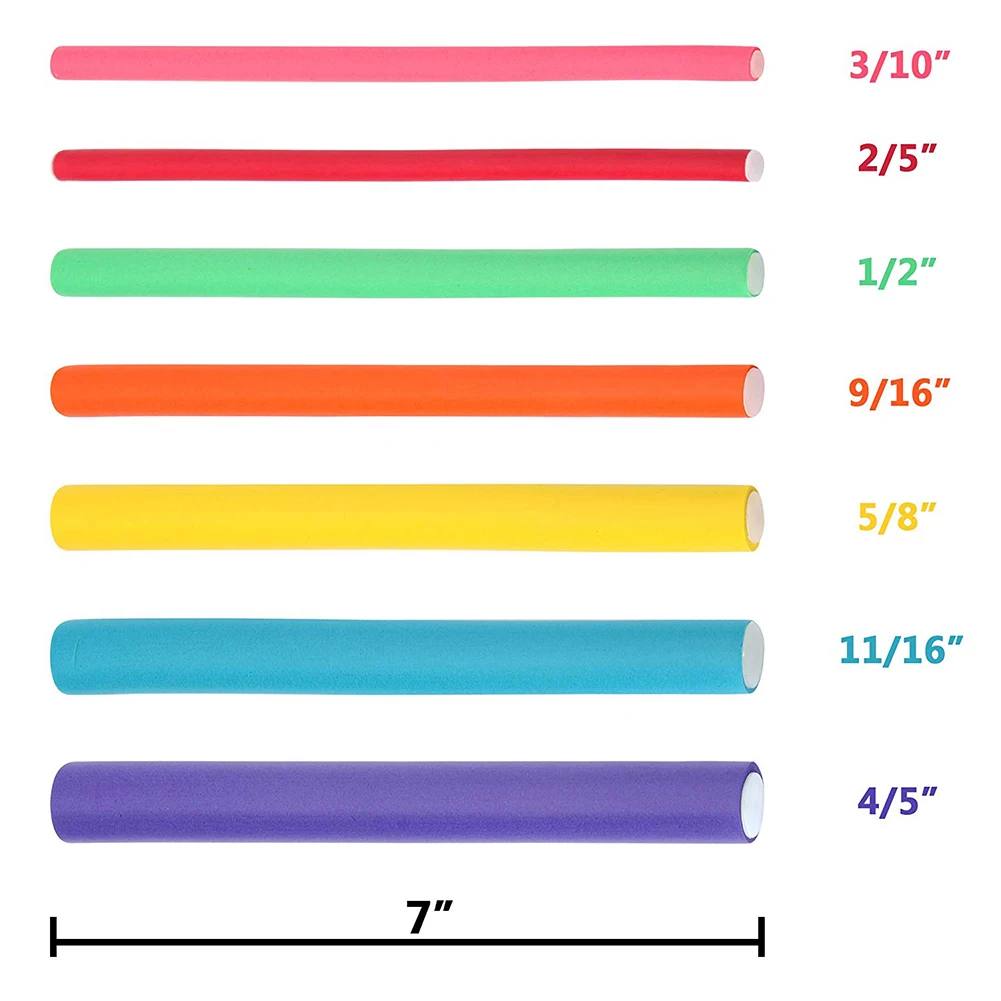 1 упаковка Бигуди гибкие стержни набор не нагреваются бигуди Мягкие скручивание пены Flex стержни для завивки сна стайлер для коротких, средних, Shor