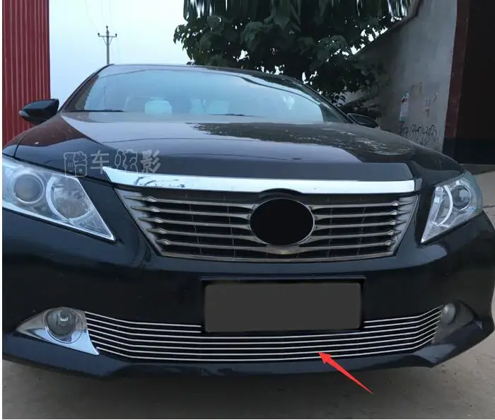 

Car styling 1pcs stainless steel chrome front grille front and rear decorative, fine barbecue season 2012-2013 for Toyota Camry