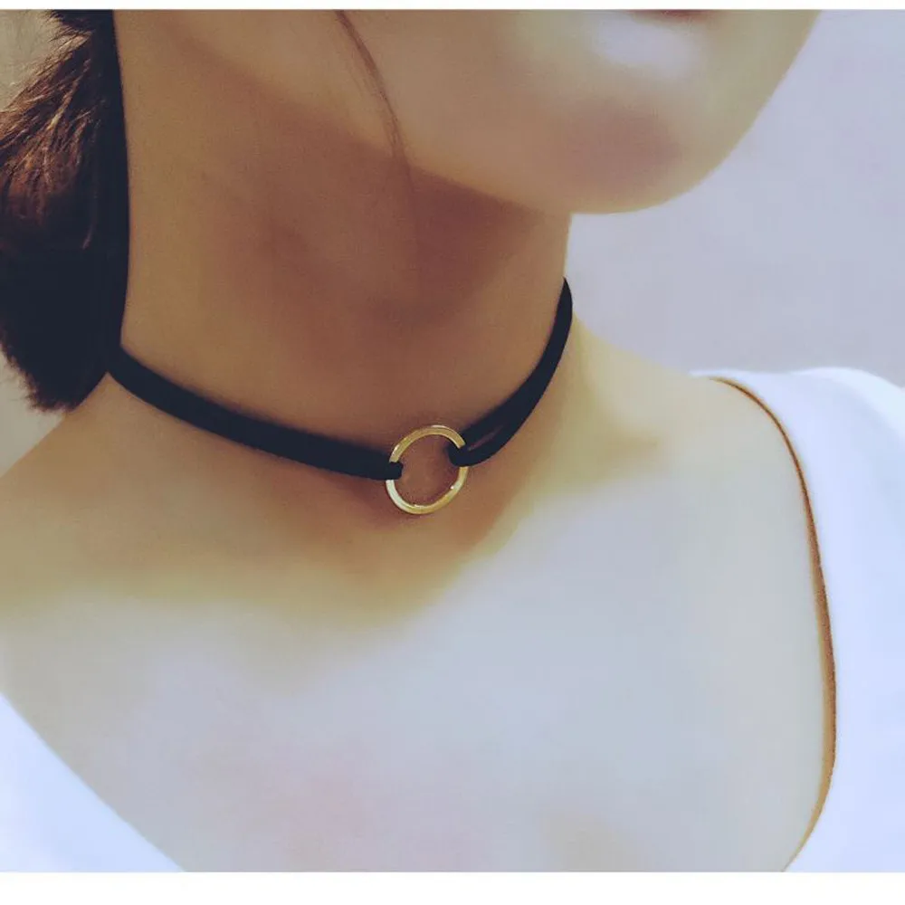 

NEW Fashion Women Leather Choker Charm Necklace Vintage Hippy Chocker Necklace european Vintage Accessories jewelry Dropship