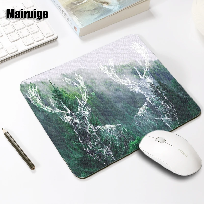 

Mairuige Funny Wild Animals Deer HD Art Pattern Mousepad Mice Mat To Decorate Your Computer Desk Small Szie Soft Rubber Mats