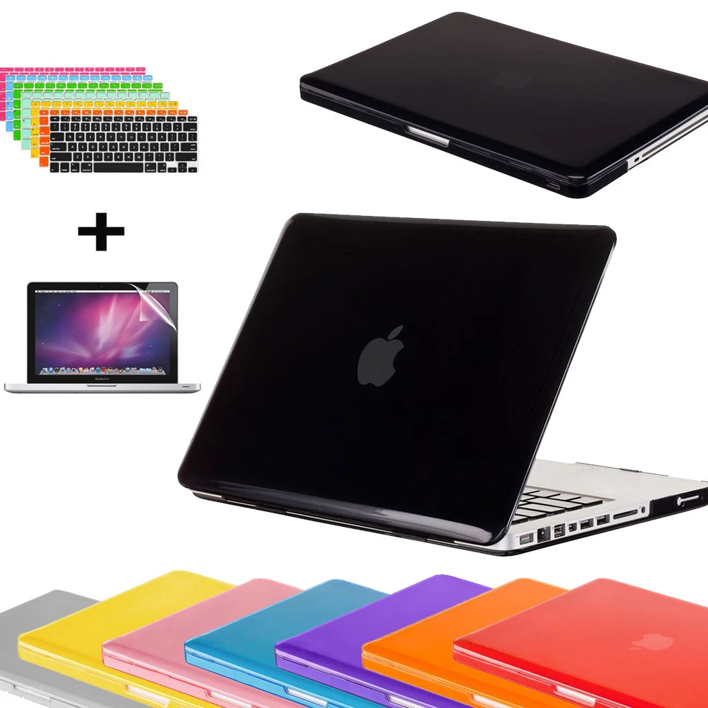 3 in 1 Laptop Case Cover for Macbook Air Pro Retina 11 12 13 15 Crystal Clear Transparent case laptop bag for Mac Book 13.3 inch