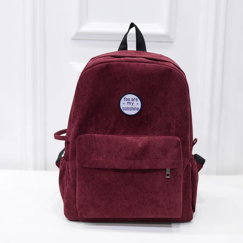 

2018 Retro Velvet School Backpack for Girl Simple Design Minimalist Women Backpack Shoulder Bag Female Rucksack Bagpack Mochila