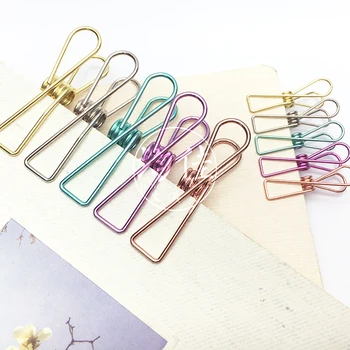 

1pc Color Hollow Simple Metal Retro Fish Clip Notes Containing Binder Clip Long Tail Clip Kawaii Supplies Office Accessories