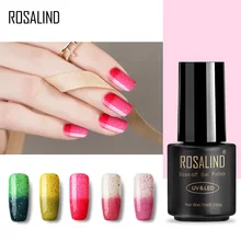 ROSALIND гель 1S черный флакон 7 мл хамелеон, изменяющийся от температуры T01-30 гель лак для ногтей Дизайн ногтей УФ и светодиодный отмачивающий термо