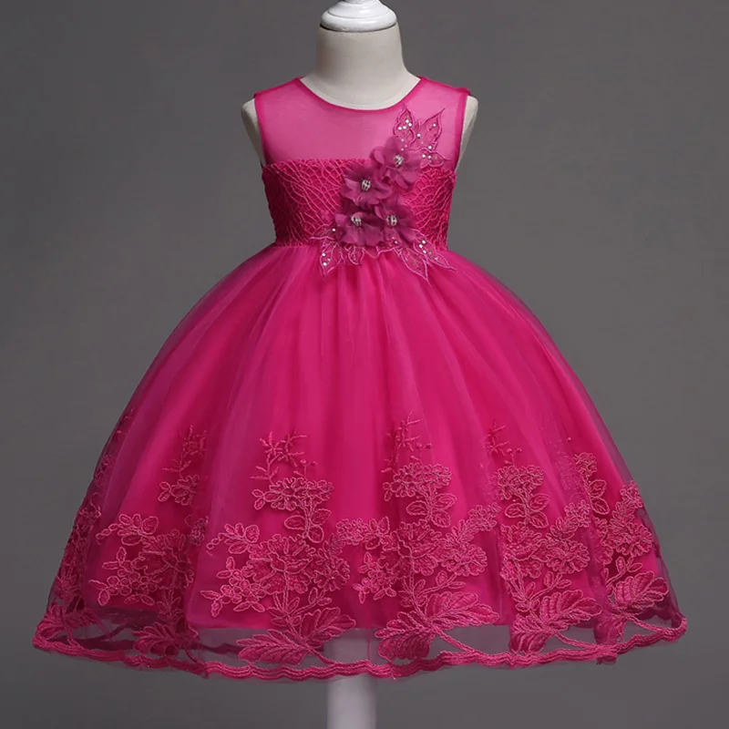 Сетчатые кружевные платья с аппликацией для девочек на свадьбу; платье принцессы для первого причастия; костюм с юбкой-пачкой для малышей