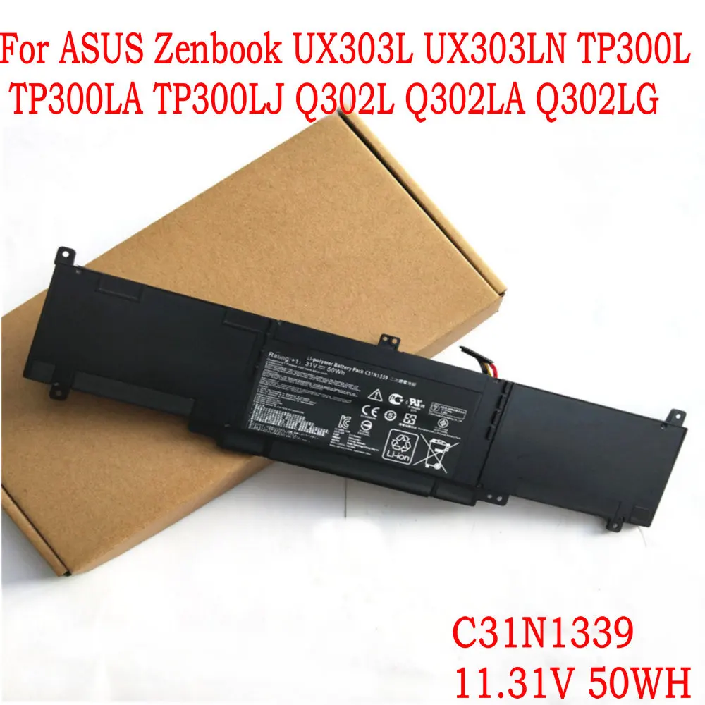 

11.3V 50WH C31N1339 Laptop Battery For ASUS ZenBook Q302L Q302LA Q302LG U303L UX303 UX303L UX303LN UX303L TP300L TP300LA TP300LJ