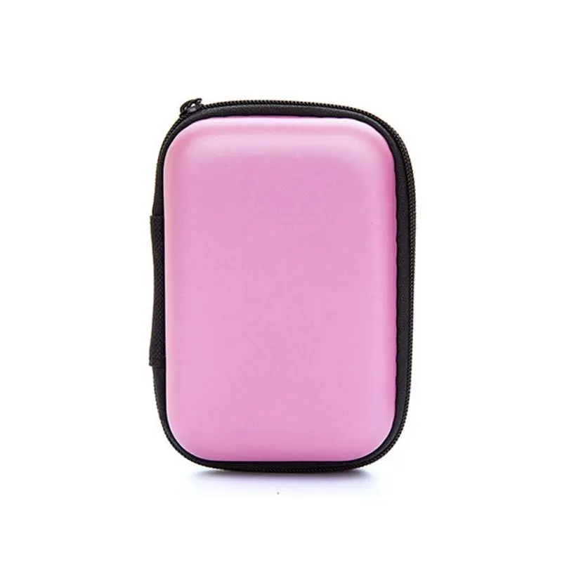 Портативный мини-кошелек для путешествий, электронные карты, наушники для хранения телефона, Подарочный чехол - Color: pink
