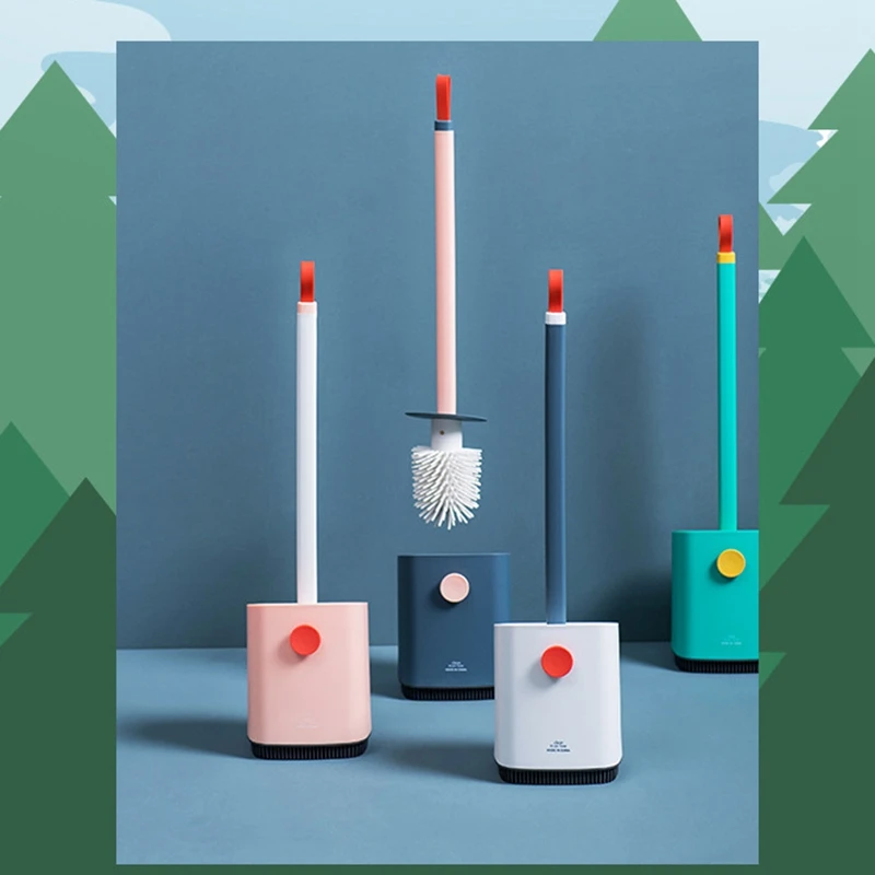 

Silicone Toilet Brush Toilet Bowl Cleaner Toilet Brush Cherry Hand Brush Toilet Cleaning Replacemen