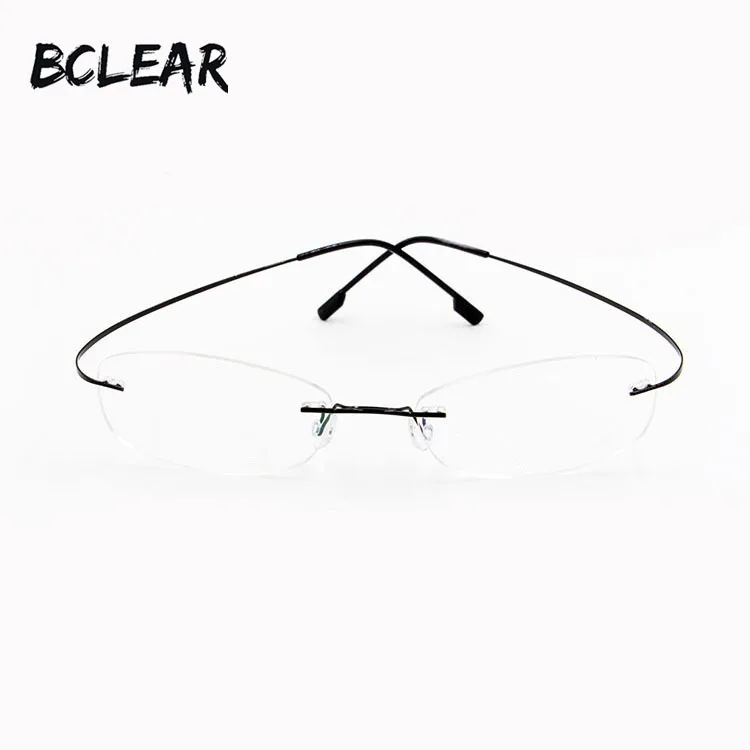 

BCLEAR Fashion Latest Memory Titanium Alloy Eyeglass Optical Frames Hot Selling Cheap Rimless Eyeglasses Women Cat Eye Glasses