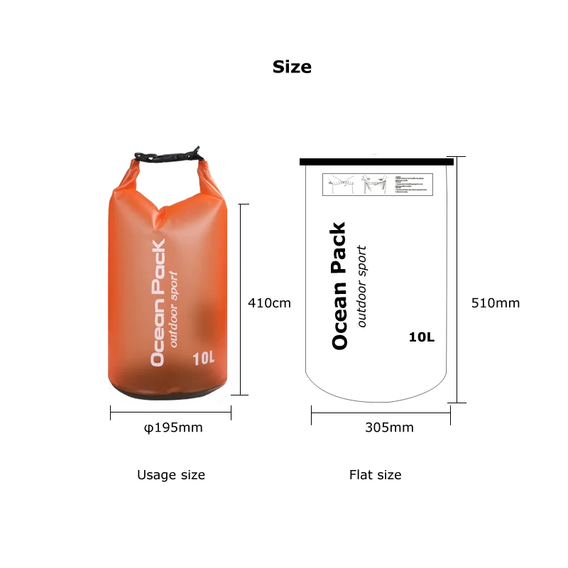 10L Водонепроницаемая водонепроницаемая сумка мешок мешочки для хранения продуктов плавания Каякинг каноэ речной поход парусный спорт