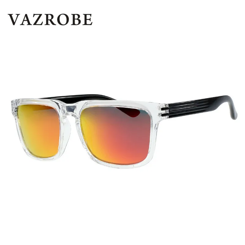 Vazrobe Mens Polarized Sunglasses Transparent Square Mirrored Sun