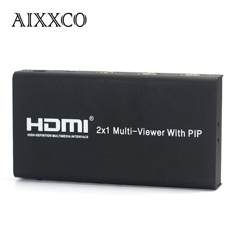 

AIXXCO HDMI 2X1 Multi Viewer Splitter Switcher With PIP with IR 1080P Picture A/V Division HDTV PC For ps3 TV