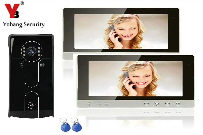 

YobangSecurity Video Intercom 10 Inch Video Doorbell Door Phone Intercom Camera Monitor Security System with 1 Camera 2 Monitor
