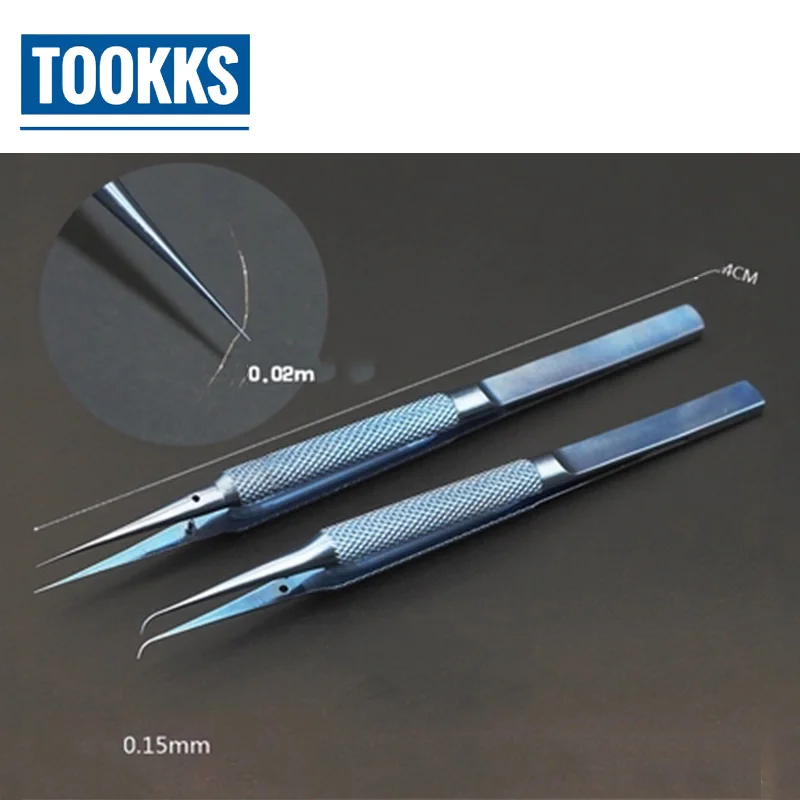 Baratos Pinzas profesionales de aleación de titanio 0,15mm borde preciso huella dactilar Fly Line Picker pinzas curva recta para reparación de iPhone