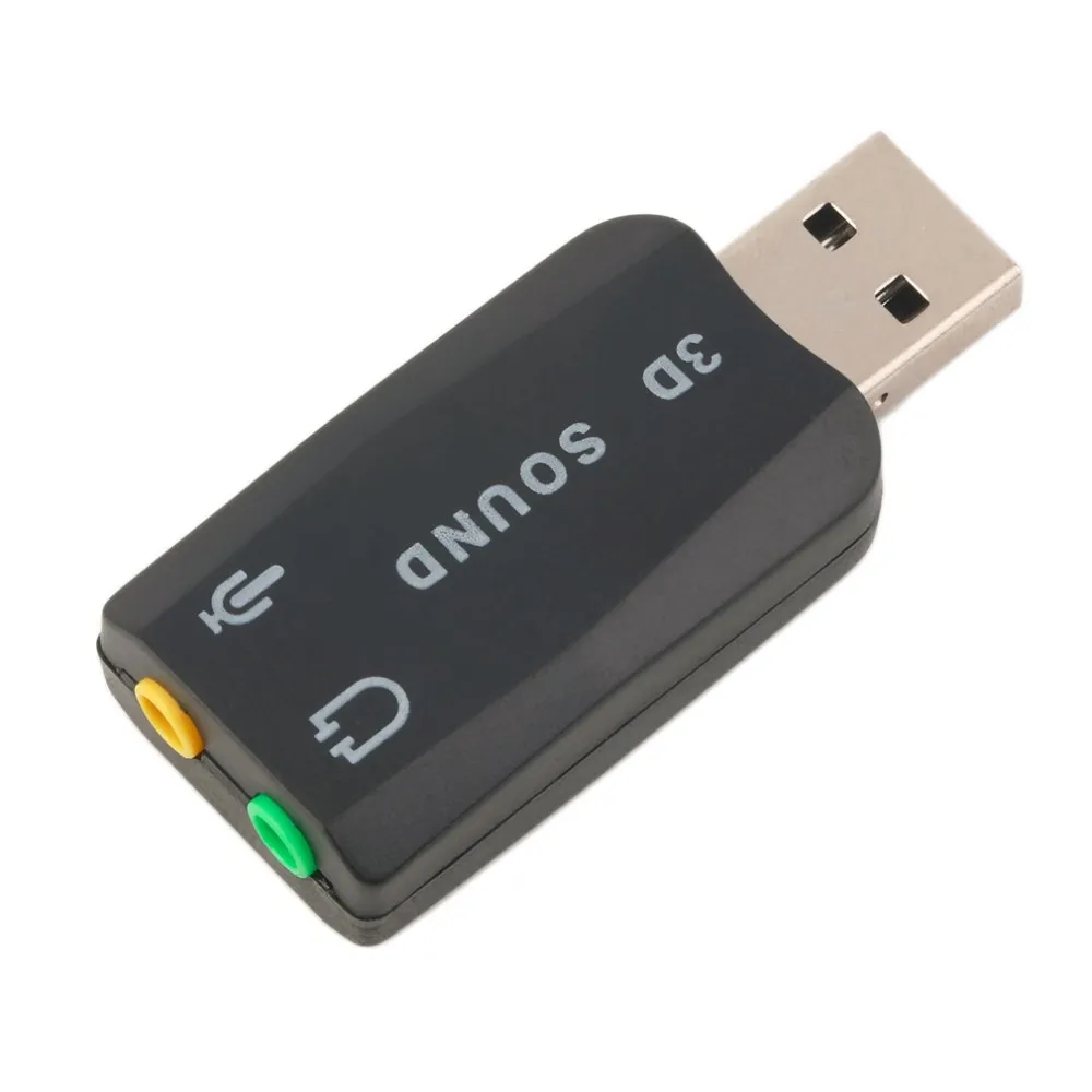 Новые Plug& Play USB 2,0 до 3D микрофон динамик Аудио гарнитура Звуковая карта адаптер 5,1 каналов для ПК ноутбук