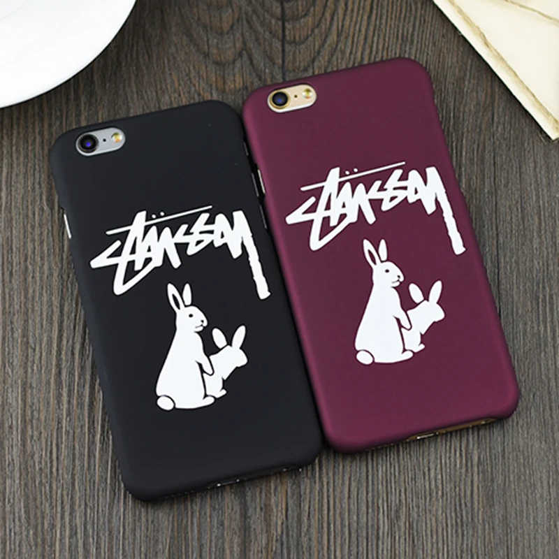 ファッションブランドstussyロゴウサギケースカバーiphone用6 6 s 6プラス6 sプラス.