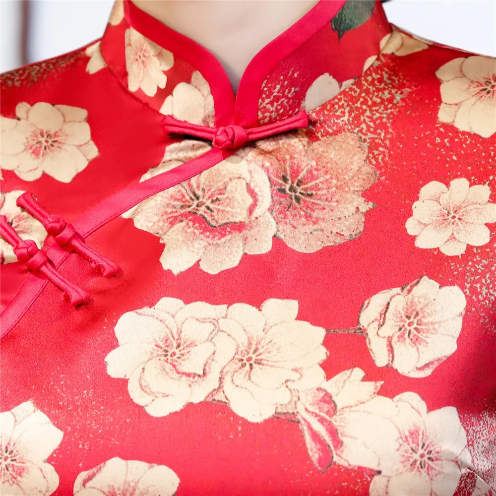 Шанхай история Китайский традиционный Топ цветочный Cheongsam топы короткий рукав китайский топ для Для женщин Китайский блузка Qipao рубашка