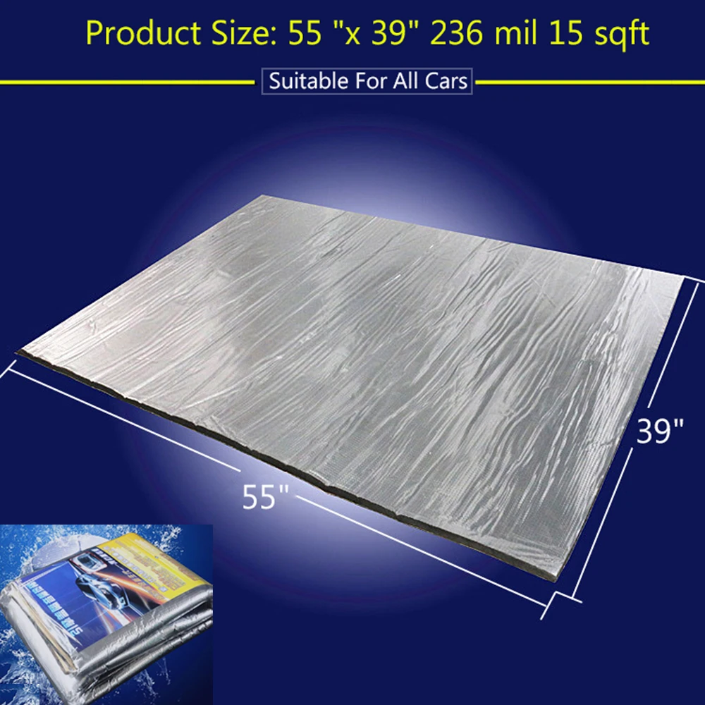 236 mil 15 sqft Sound Deadener Insulation Mat Noise Heat Shield Insulation Automotive Deadening