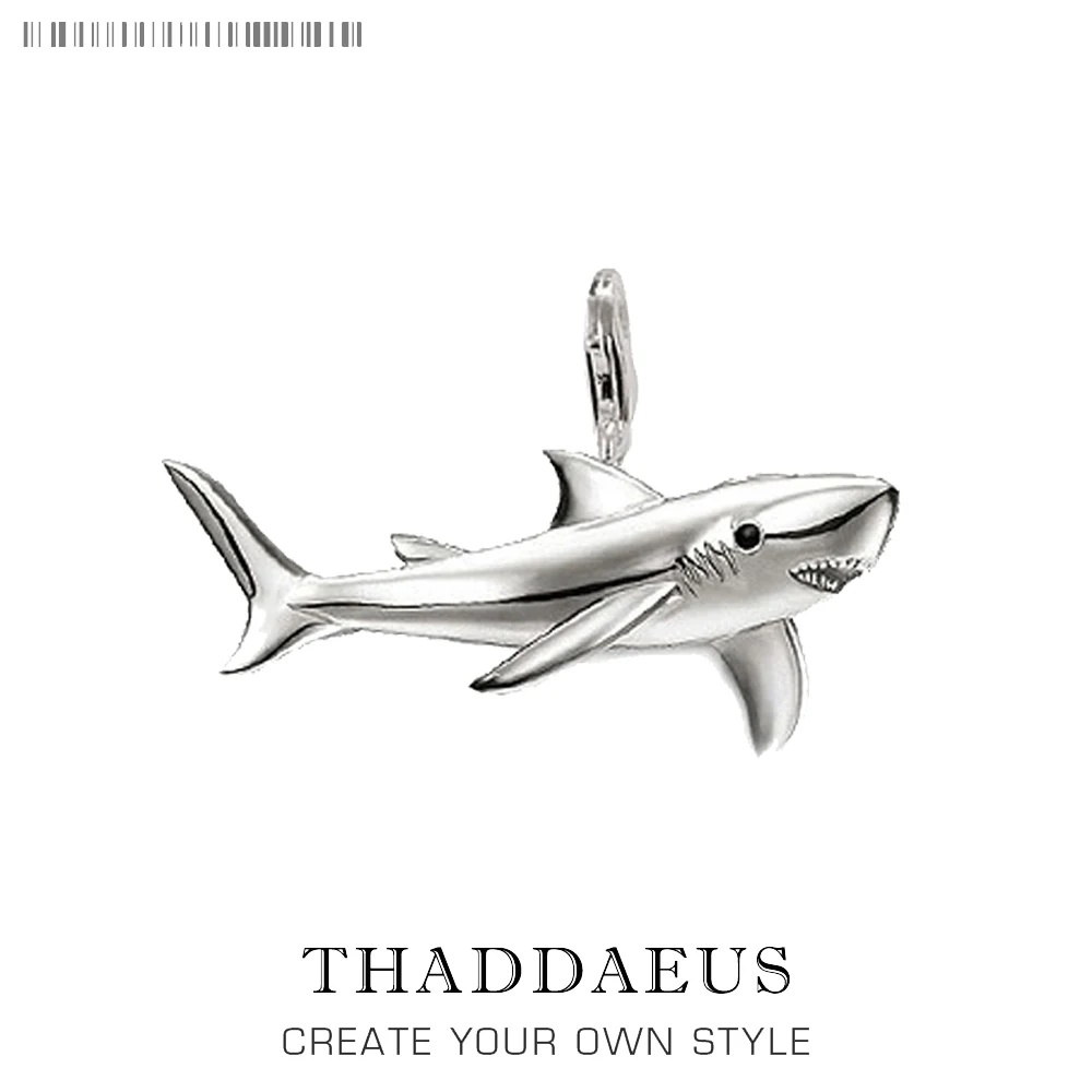 Подвеска в виде акулы, новинка, модное ювелирное изделие Thomas Bijoux, ожерелье, аксессуары, 925 пробы, серебро, модный подарок для мужчин и женщин