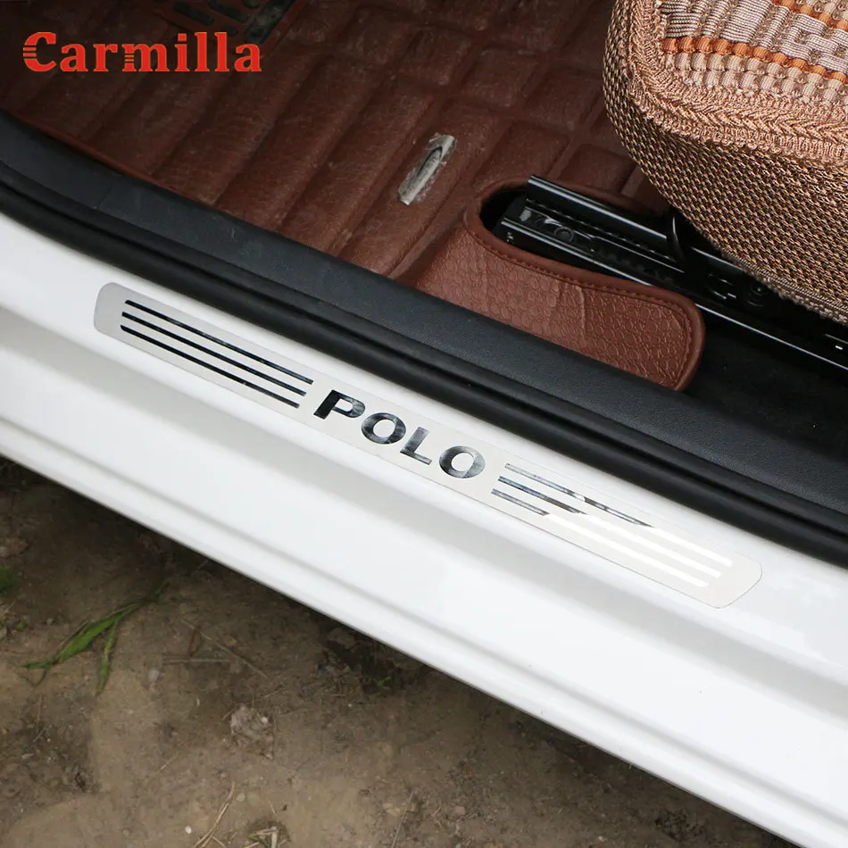 Stainless Steel Door Sill Plate Fit VW Polo 2011 2012 2013 2014 for Volkswagen Polo 2016 2018 2019 Accessories|Pedals| - AliExpress