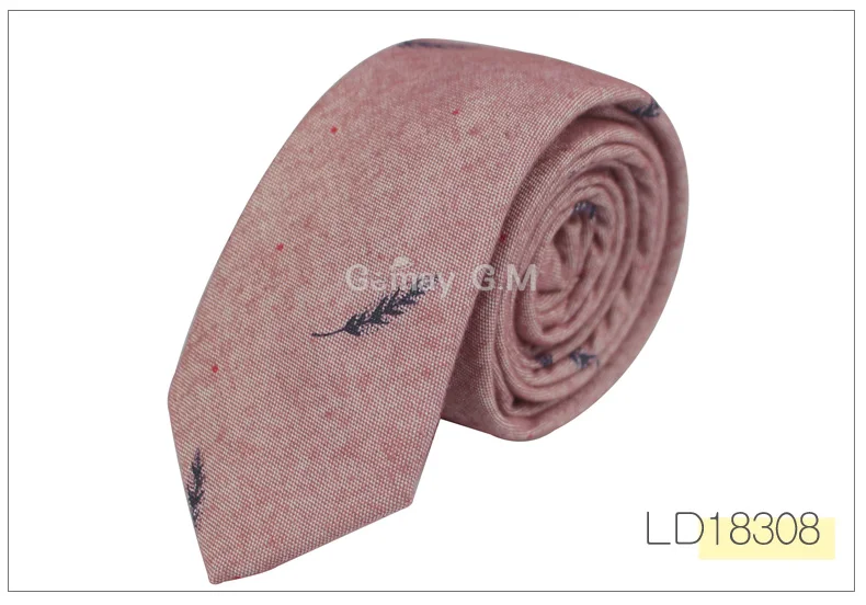 LD18308 Fashion Ties for Men Cotton Narrow Tie Skinny Cravat Neckties for Winter Men Party Skinny Tie Casual Printed Neck Ties Neckwear - Цвет: LD18308