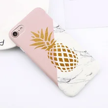 

Flower Leaf Print Phone Case for IPhone X Pineapple Marble Hard PC Cover Cases for IPhone 6 6S PLUS 7 8 Plus Cases Cover Shell