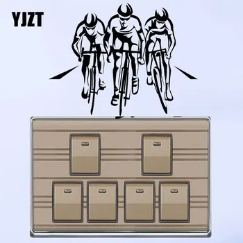 

YJZT Vinyl Wall Decal Cycle Sport Race Cyclists Bicycle Stickers For Kids Room 8SS2146