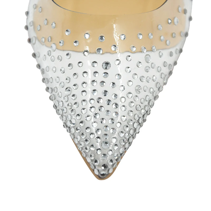 Spring Sweet Crystal PVC Women Pumps Candy Color Customized Bling Girls' High Heels Wedding Party Shoes