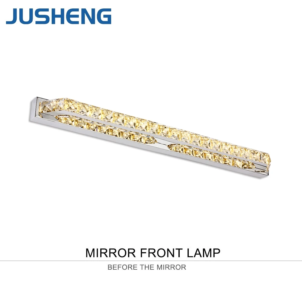 

JUSHENG 14W Crystal Bathroom LED Mirror Front Lights Champagne&Transparent Crystal Indoor Sconce Lighting 110V / 220V AC