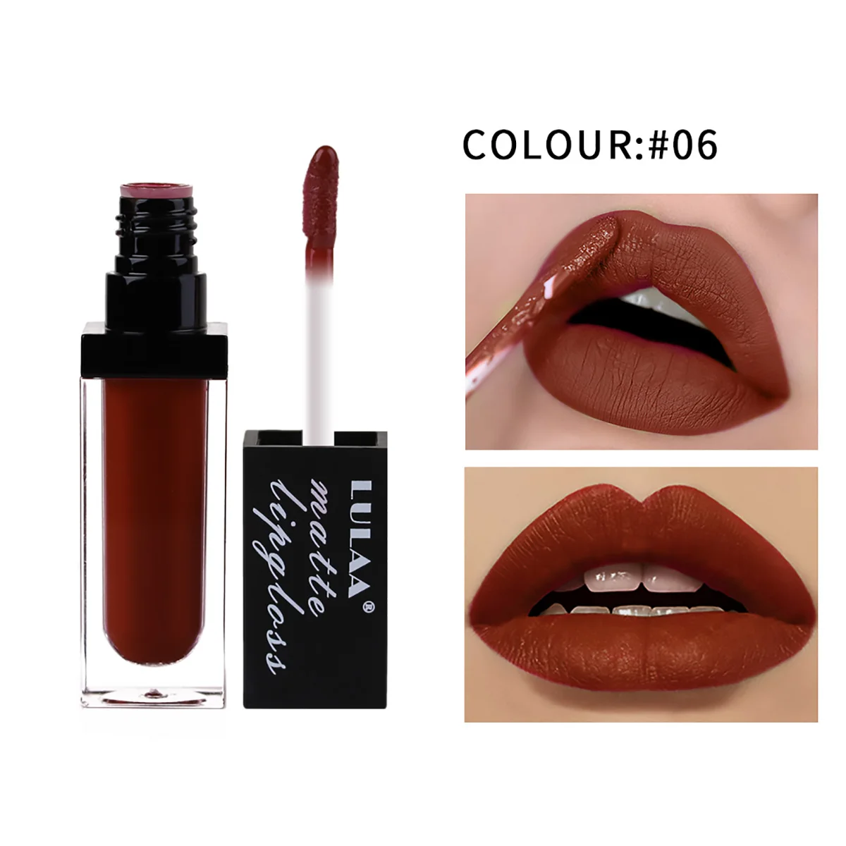 Matte Lipgloss Sexy Liquid Lipstick Long Lasting Waterproof Lip Glaze Cosmetic Beauty Keep 24 Hours Makeup lipgloss Red Lips - Цвет: 06