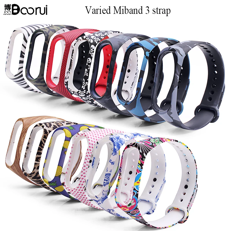 

BOORUI Newest Miband 3 Strap Pulsera Adjustable Colorful Silicone Miband 3 Accessories Replacement Sport correa Mi3 wrist strap