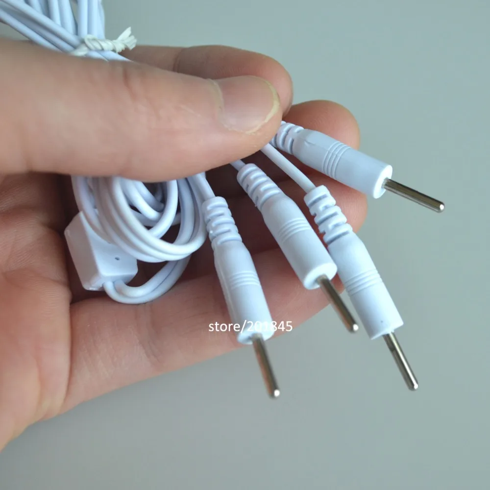 50 Pcs Pin 3.5mm 4 in 1 Head Electrode Cable Line Connector Wire For ...